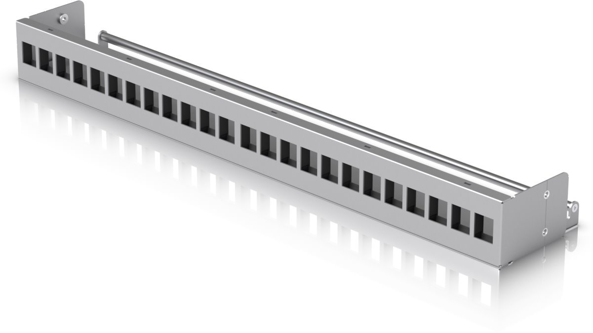 Ubiquiti 24port blank keystone patch panel, 1U, 19"