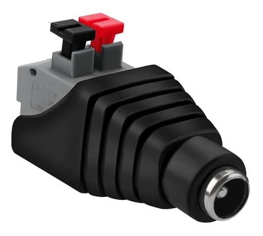 Conexpro DC power connector socket 2.1x5.5 mm with spring clamp