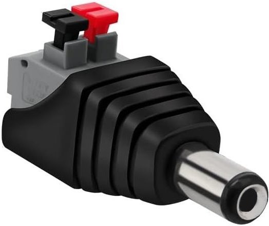 Conexpro DC power connector plug 2.1x5.5 mm with spring clamp
