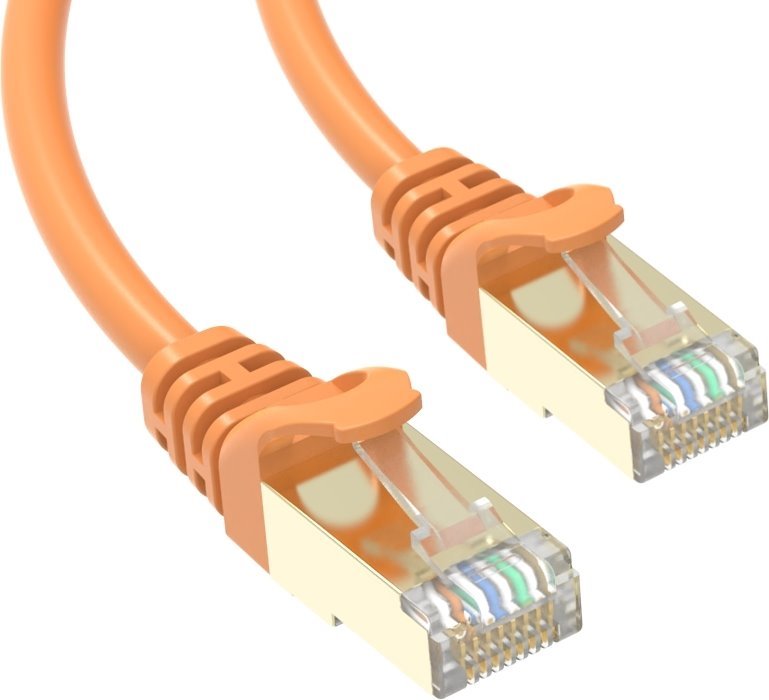 Conexpro slim patch cable STP, CAT6A, 0.5m, orange
