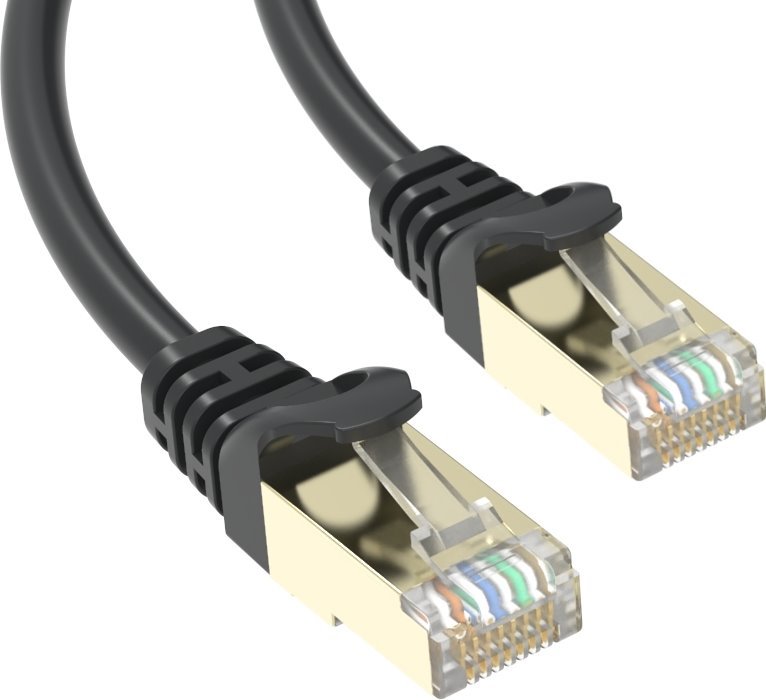 Conexpro slim patch cable STP, CAT6A, 1m, black