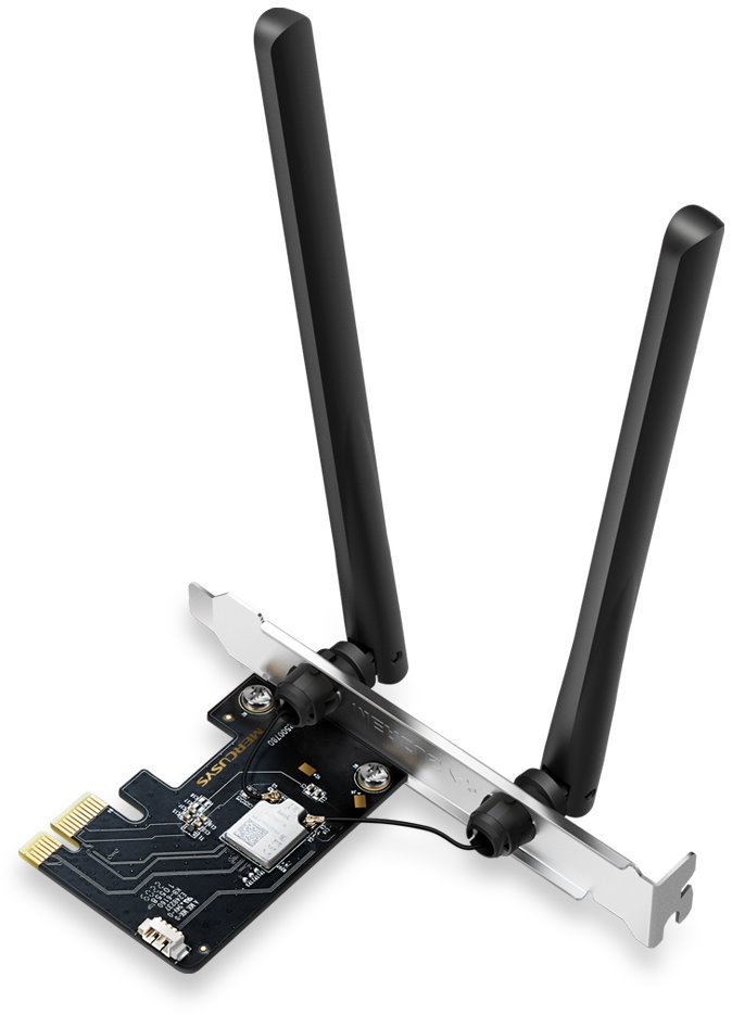 MERCUSYS MA86XE Tri-Band Wi-Fi 6E Bluetooth PCI Express adapter, Wi-Fi and Bluetooth