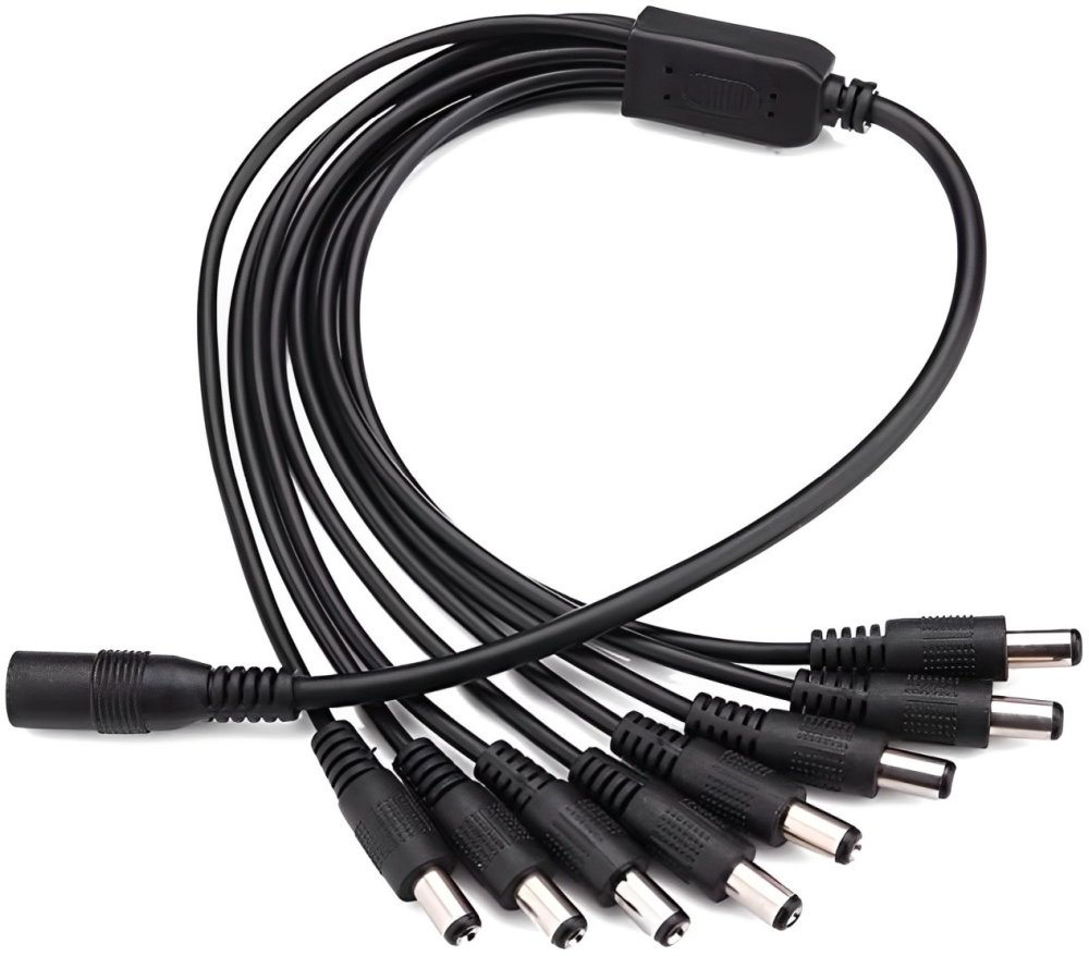 Conexpro DC power splitter, 8x male, 1x female