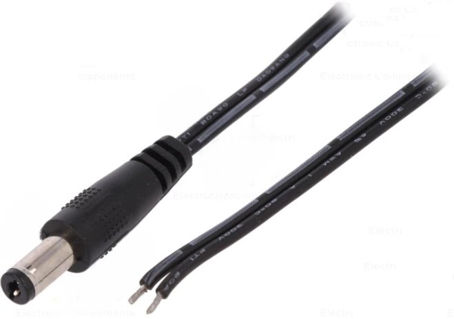 Conexpro DC power connector with cable, male, 25cm