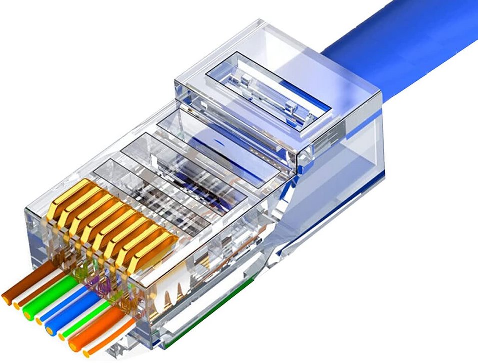 Conexpro pass-through connector RJ45 UTP, CAT6, Wire Cross