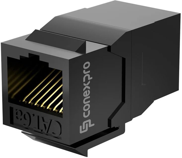 Conexpro keystone coupler UTP, CAT6A, RJ45, black
