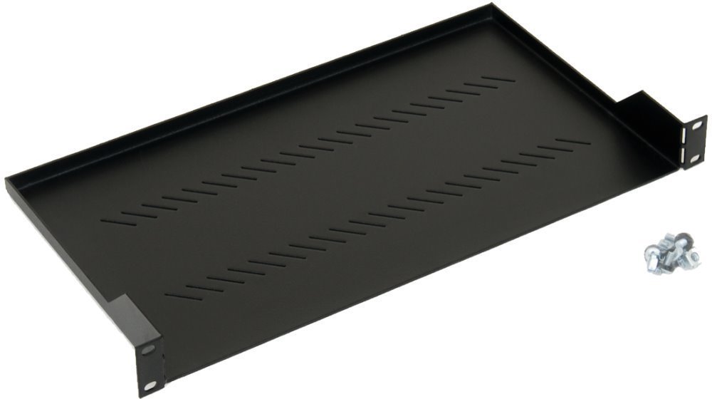Triton shelf with perforation 1U/150mm, 19", load capacity 15kg, black