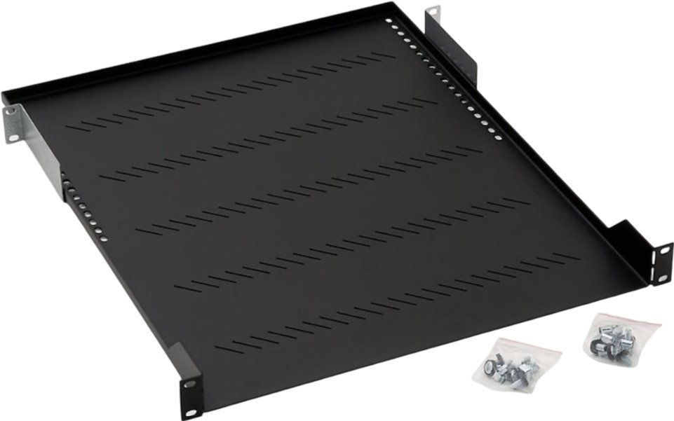 Triton shelf with perforation 1U/850mm, 19", load capacity 40kg, black