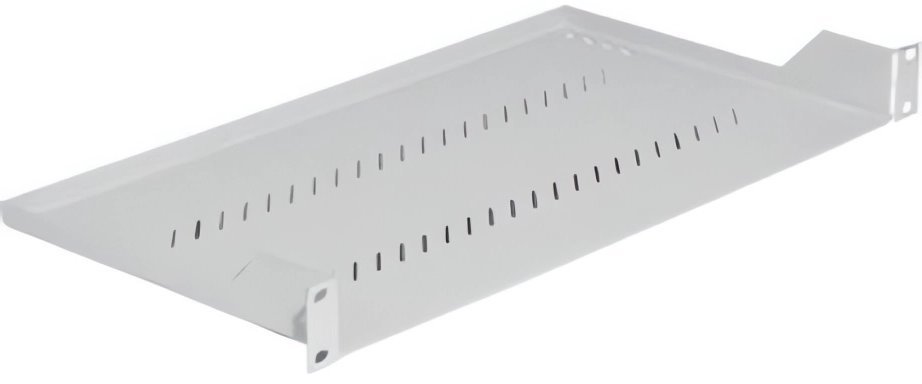 Triton shelf with perforation 1U/250mm, 19", load capacity 20kg, gray