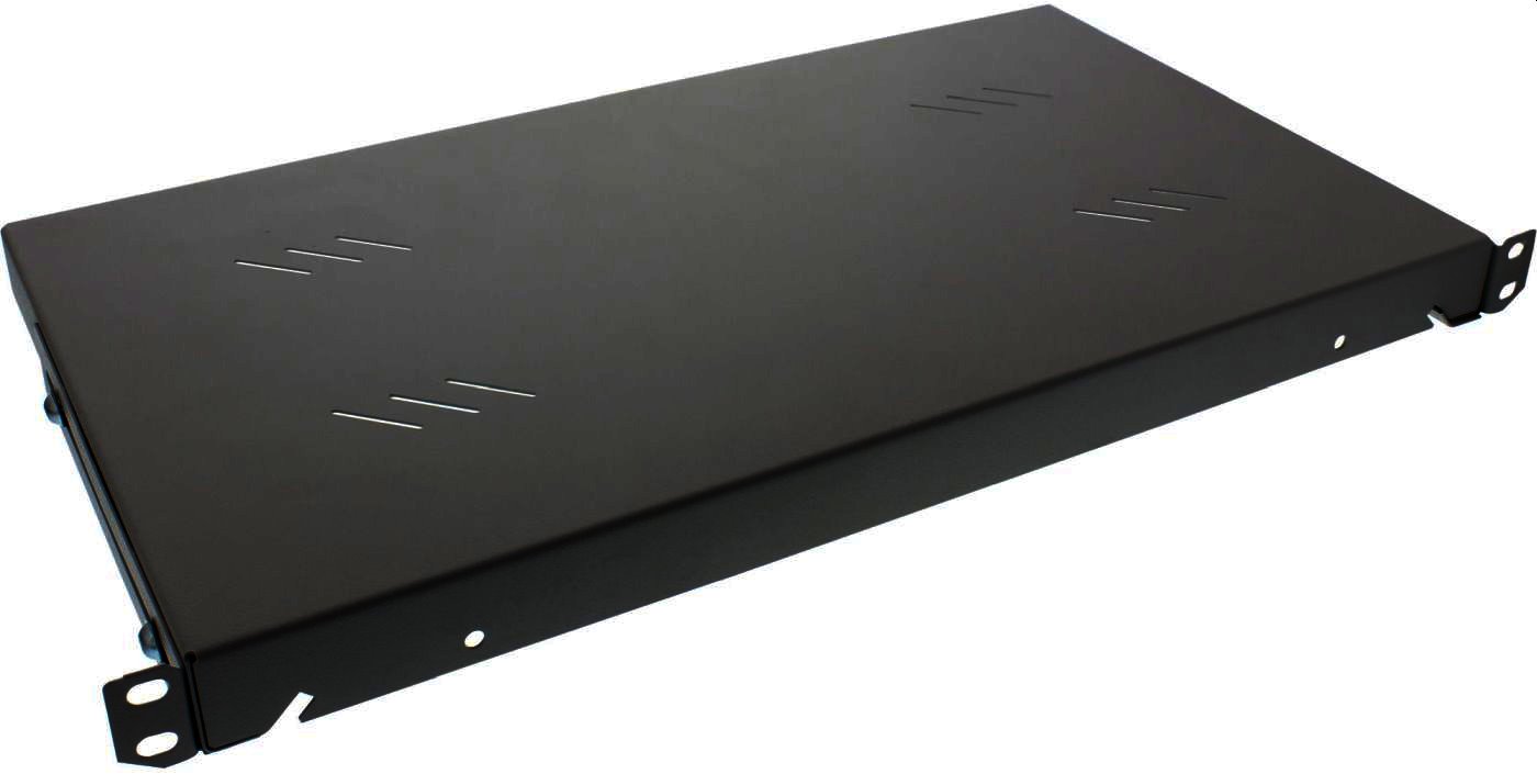 Triton shelf grid with perforation 1U/150mm, 19", load capacity 15kg, black