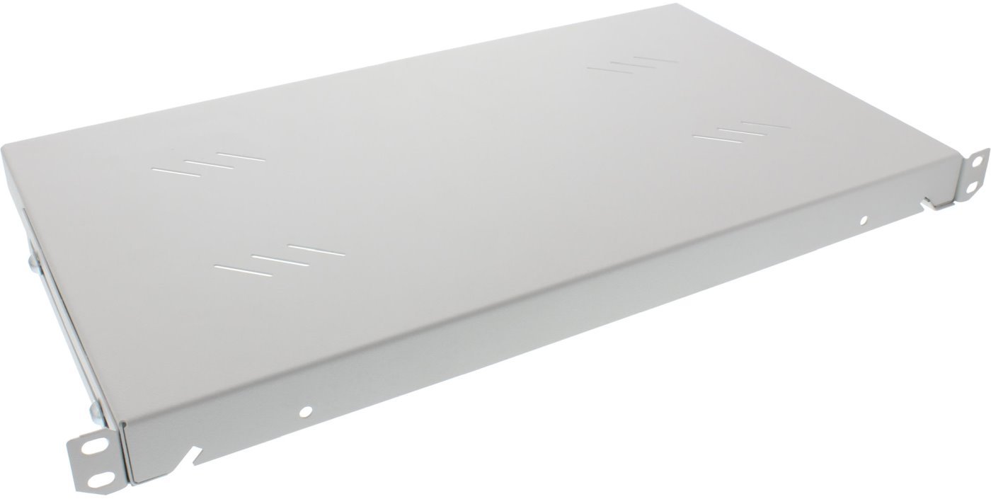 Triton shelf grid with perforation 1U/150mm, 19", load capacity 15kg, gray