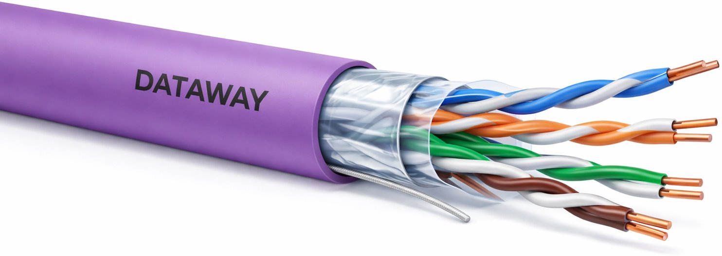Dataway FTP cable, CAT5e, LSZH, Dca, 100m, purple