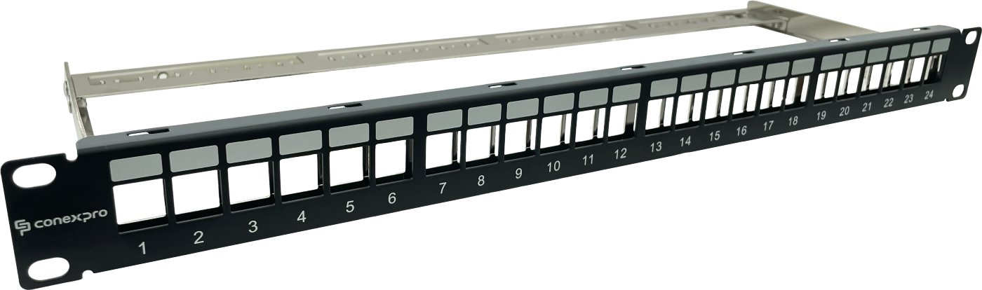 Conexpro 19" modular empty patch panel STP, 24 ports, 1U