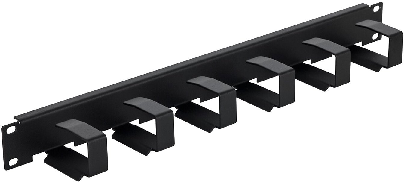 Triton cable management panel RAB-VP-X23-A1, 19", 1U, 6x hook 70x27mm, black