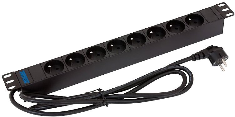 Triton distribution panel RAB-PD-X01-A1, 19", 8x 230V FR, 2m cable