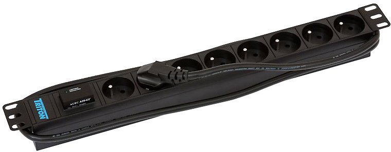 Triton distribution panel RAB-PD-X01-A1, 19", 8x 230V FR, lightning protection, 2m cable