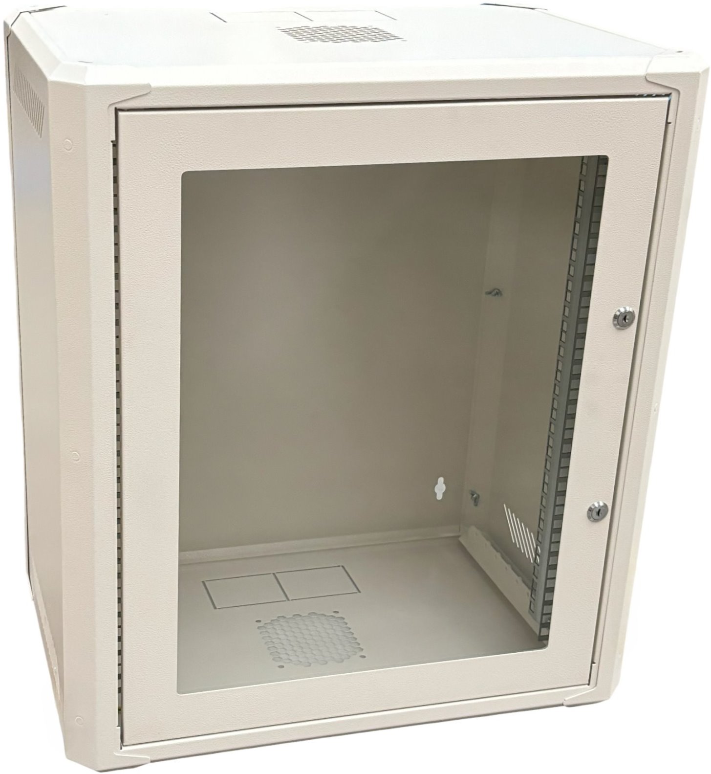 Conexpro networking cabinet 19" 12U/400mm, FLAT PACK, glass door