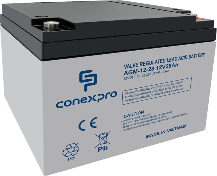Conexpro batery AGM 12V, 28Ah, lifetime 5 years, M5