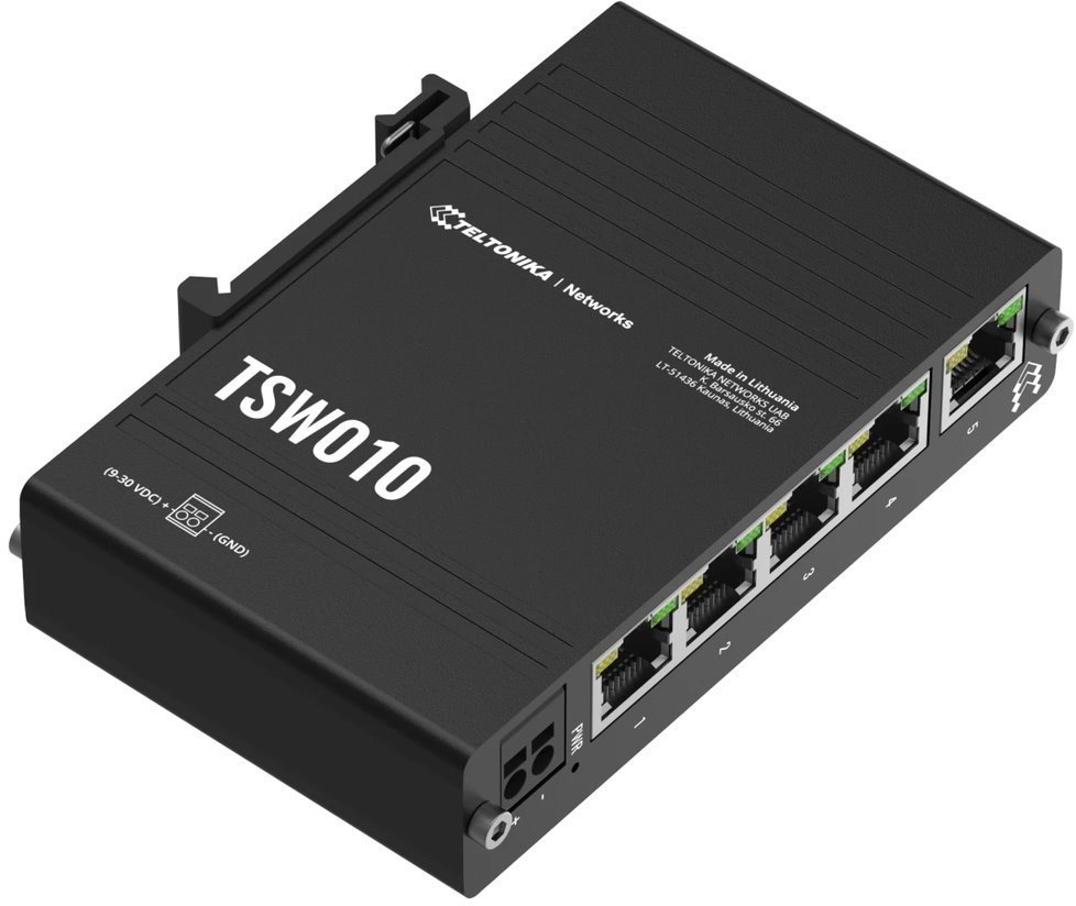 Teltonika TSW010 Industrial unmanaged switch, 5x LAN