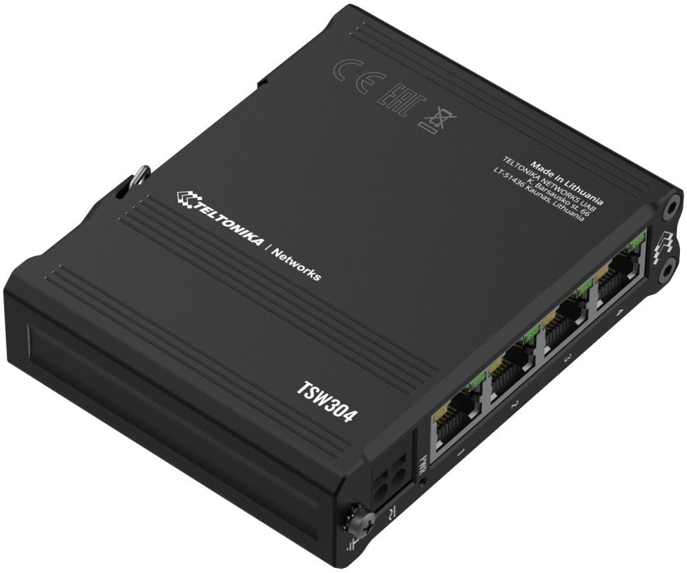 Teltonika TSW304 Industrial unmanaged switch, 4x GLAN