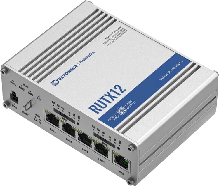 Teltonika RUTX12 Industrial cellular LTE Router, GPS, BT