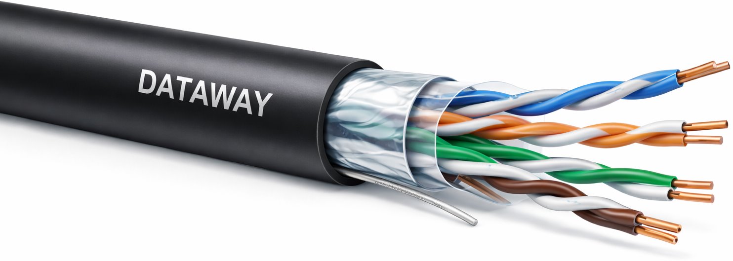 Dataway FTP cable CAT5E, PVC+PE, Fca, 100m, black