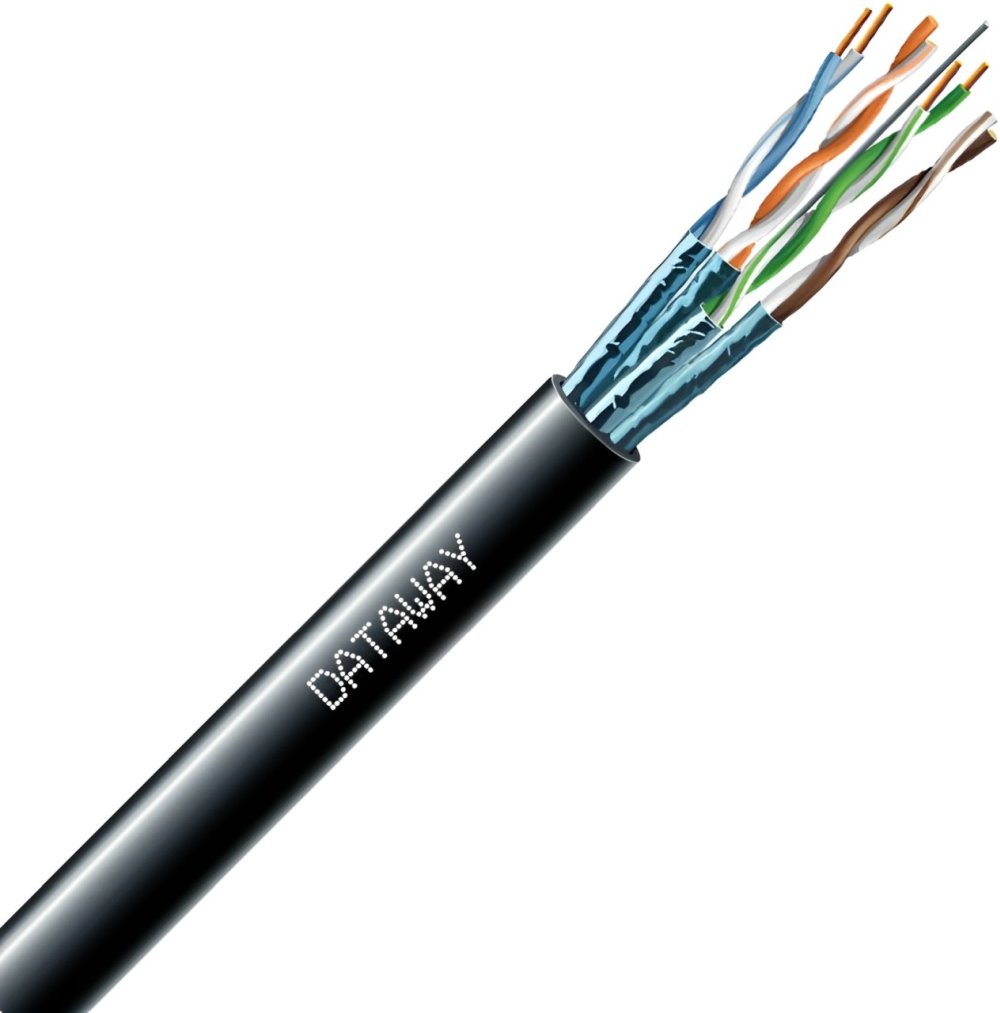 Dataway STP cable CAT6A, PE, Fca, 100m, black