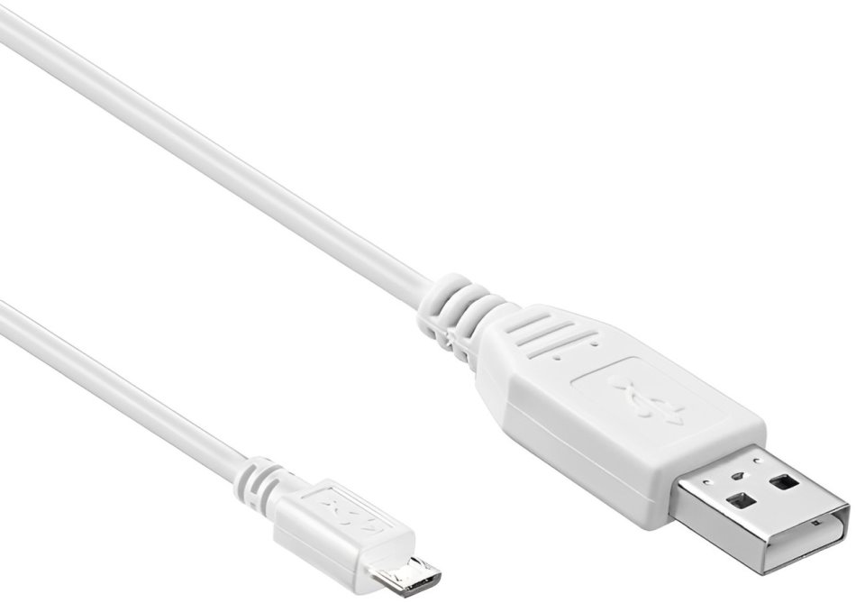 PremiumCord cable micro USB (M) to USB-A (M), USB 2.0, 2m, white