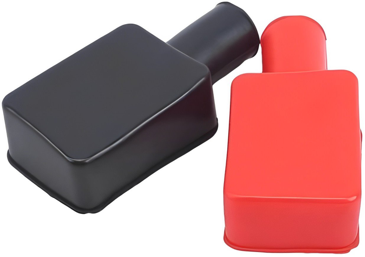 Conexpro protective caps for battery terminals, black and red