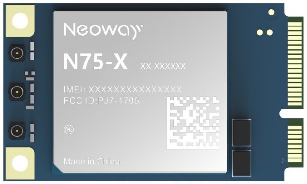 Neoway N75 mini PCIe LTE and GPS card, 3x u.Fl
