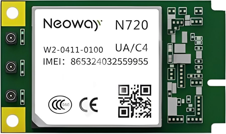Neoway N720 mini PCIe LTE and GPS card, 3x u.Fl