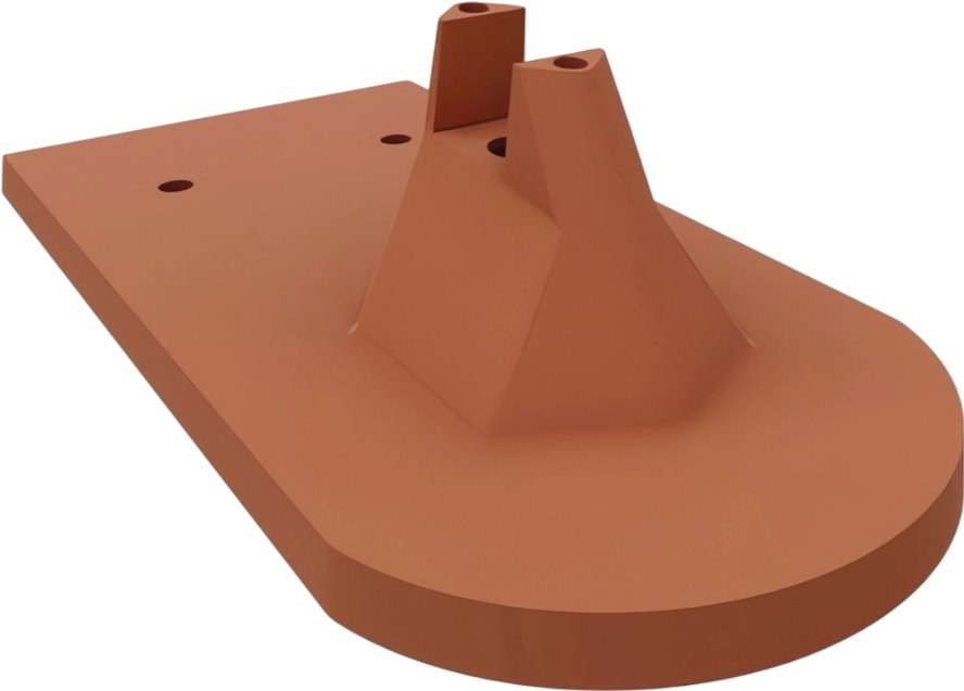 Akusolar beaver tail roof tile with bracket, brick RAL 8023