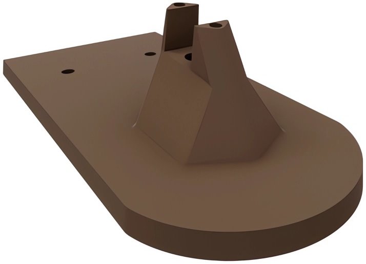 Akusolar beaver tail roof tile with bracket, dark brown RAL 8014