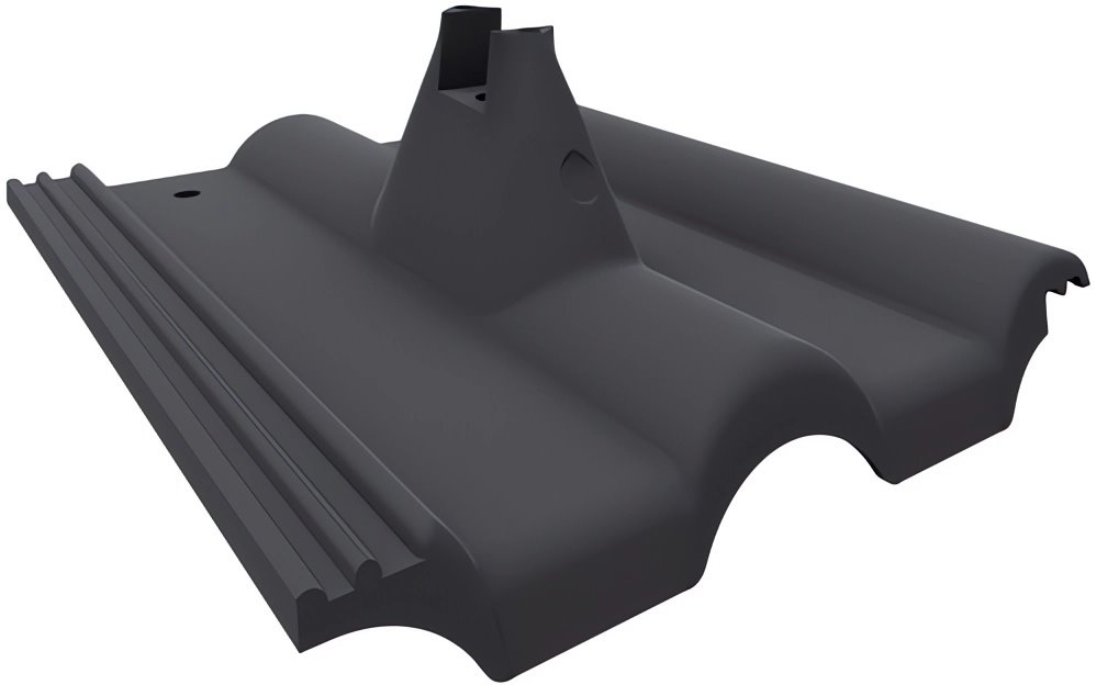 Akusolar roof tile KM Beta (Bramac) with bracket, black RAL 9005