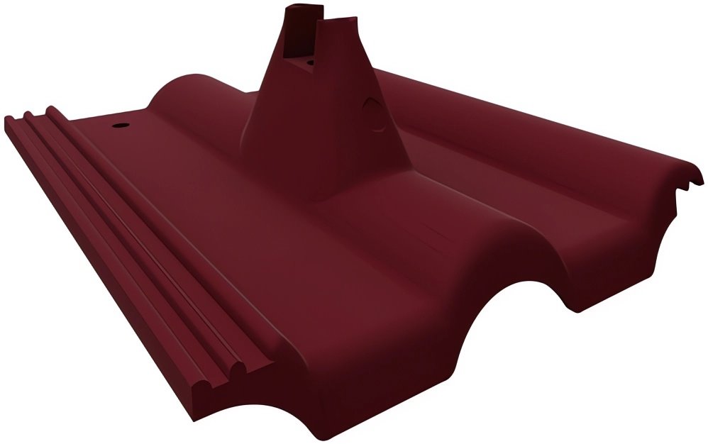 Akusolar roof tile KM Beta (Bramac) with bracket, burgundy red RAL 3005