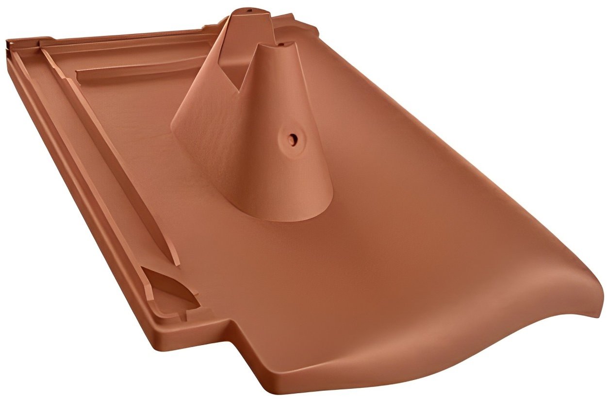 Akusolar roof tile Tondach (Samba/Sensaton 11) with bracket, brick RAL 8023