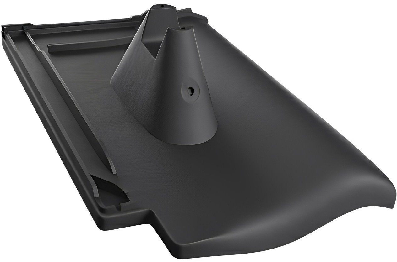 Akusolar roof tile Tondach (Samba/Sensaton 11) with bracket, black RAL 9005