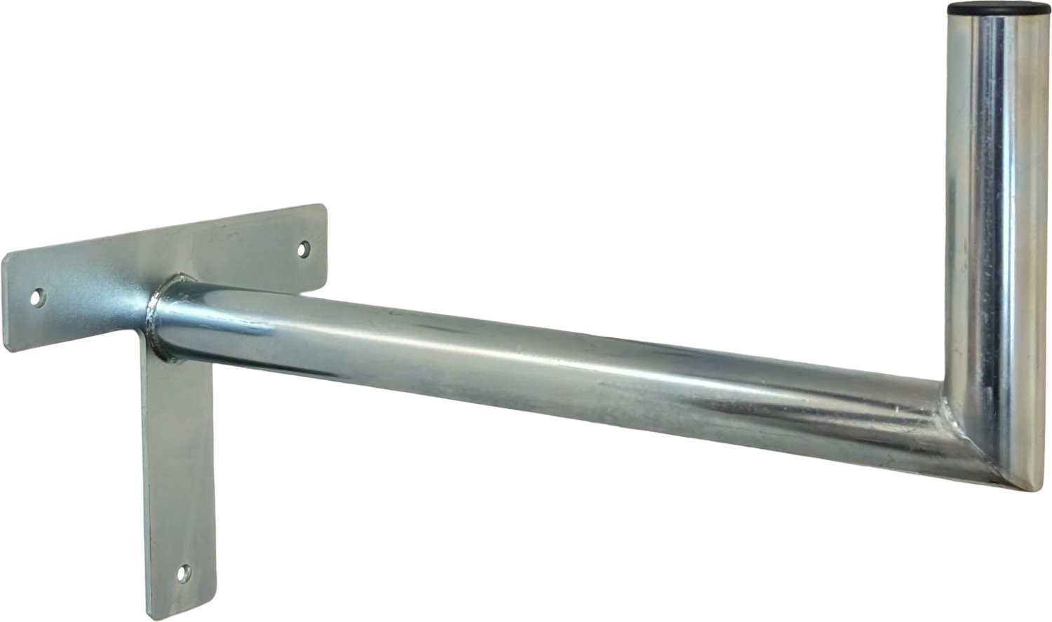 Wall-mounted antenna bracket "L", length 50cm, height 20cm, diameter 42mm, T-base