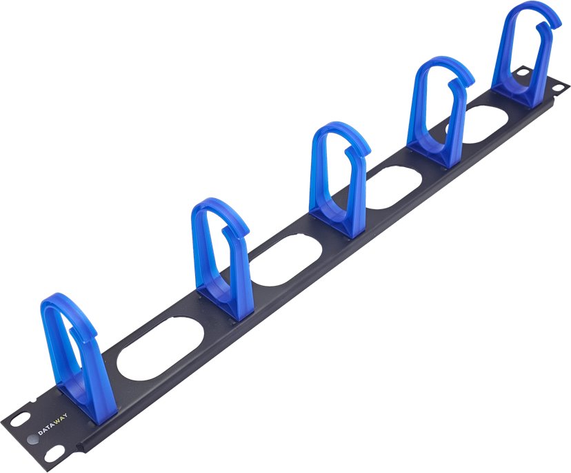 Dataway DW-HCO-5-19, Cable management panel, 19", 1U, 5x plastic hook 40x50mm