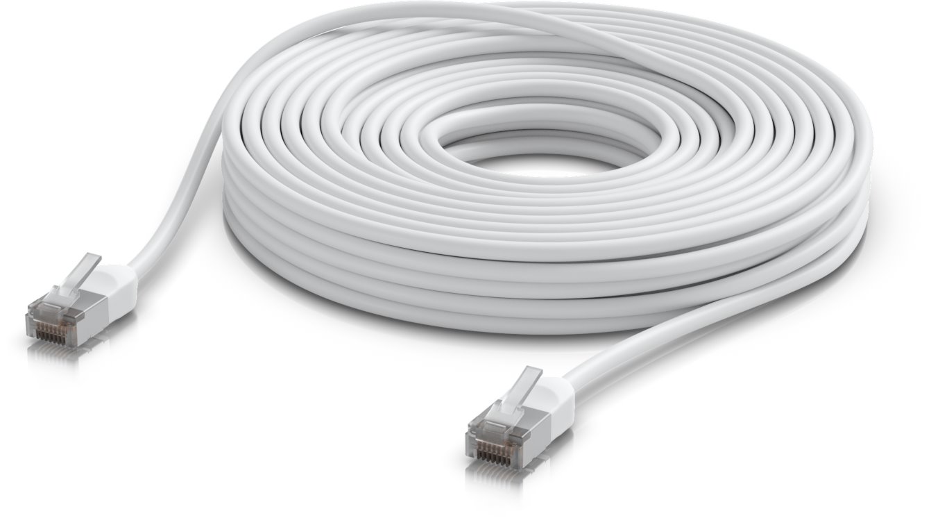 Ubiquiti UniFi outdoor premium Cat6A patch cable, 15m, white