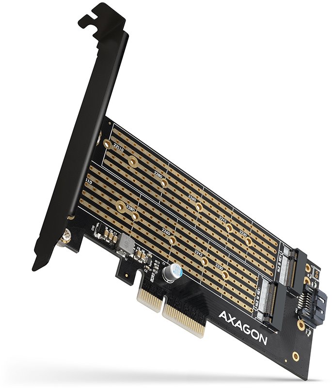 AXAGON PCEM2-D, 2x internal M.2 NVMe slot, PCIe controller