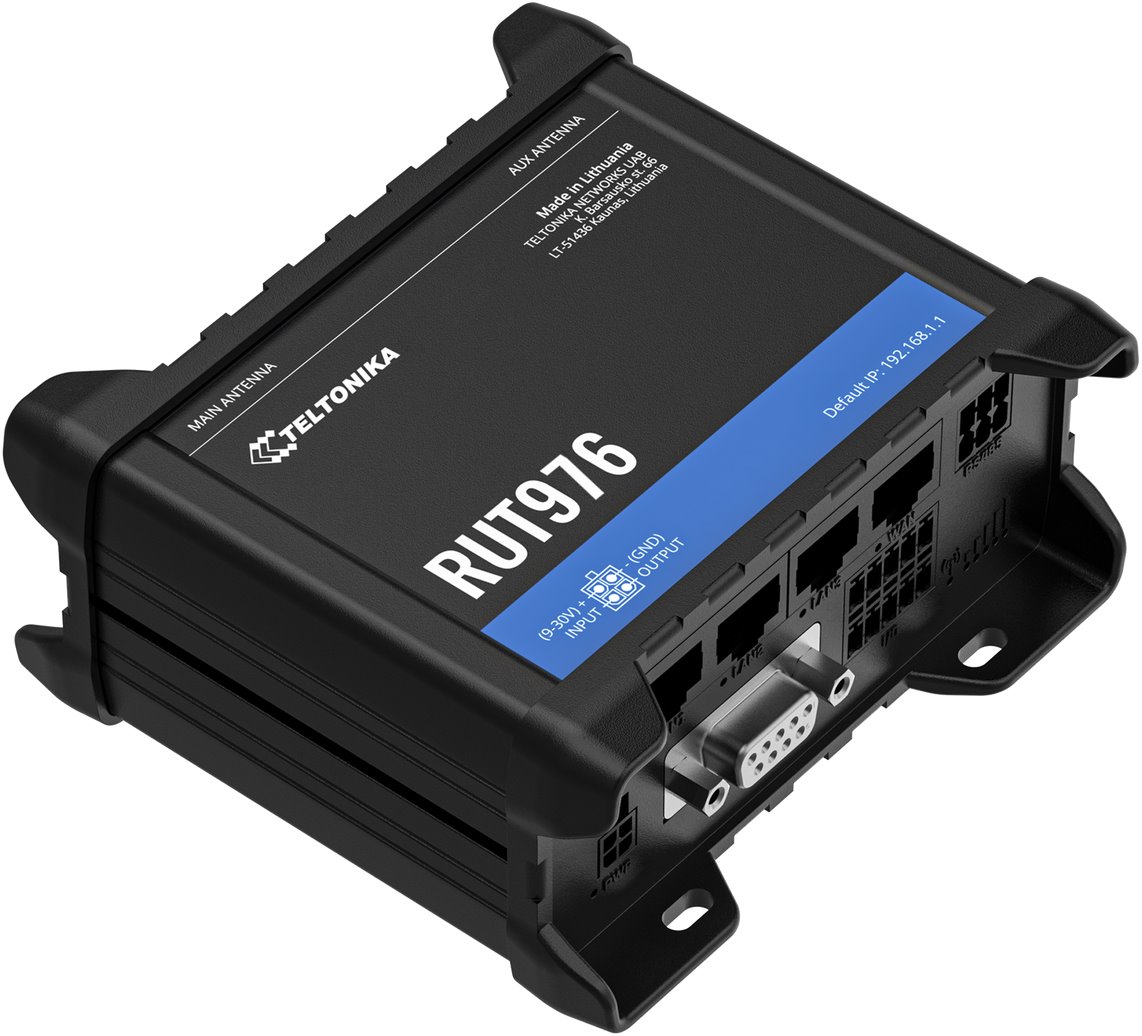 Teltonika RUT976 Industrial cellular RedCap 5G Wi-Fi Router, RS232 and RS485, GPS