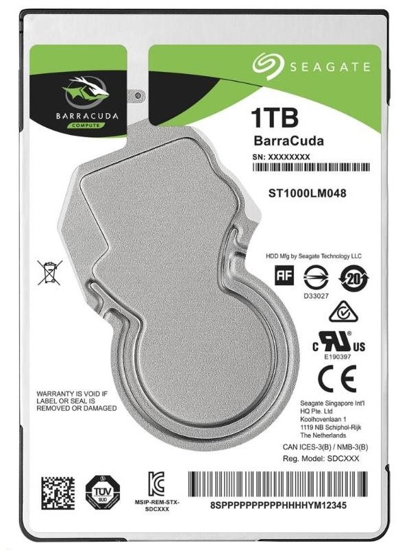 Seagate BarraCuda, 2.5", 1TB
