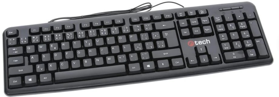 C-TECH KB-102-U-BL USB Keyboard, slim, black, CZ/SK