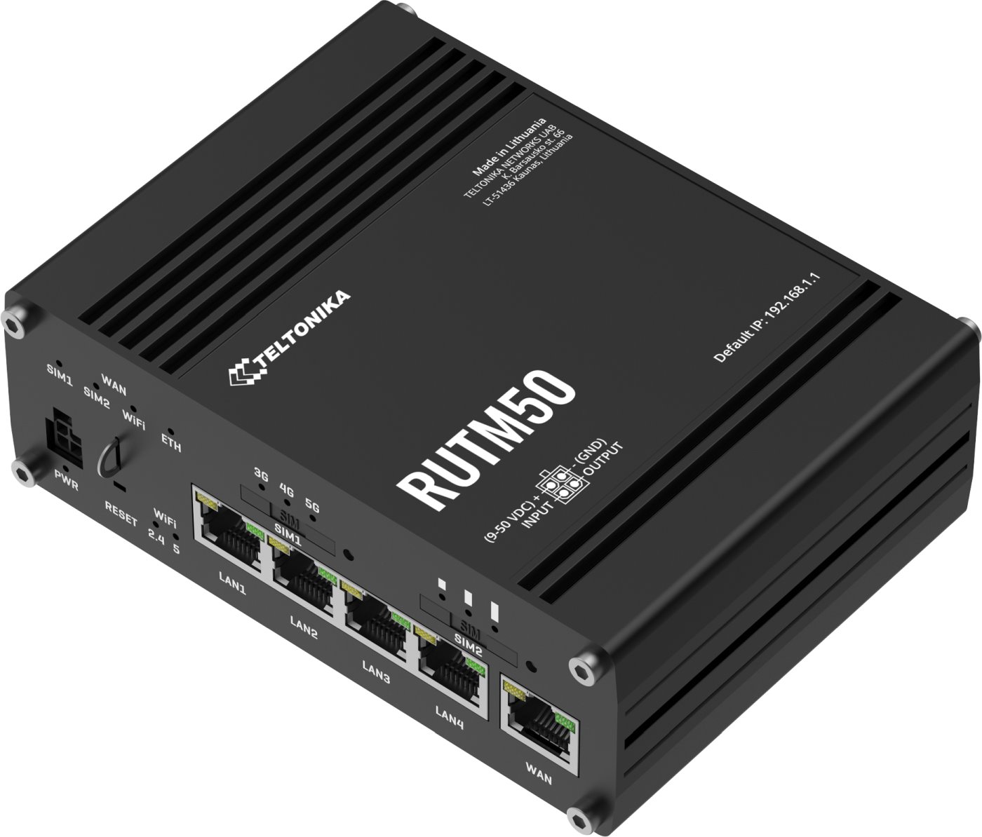 Teltonika RUTM50 Industrial 5G Wi-Fi Router, GPS