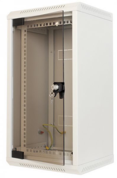 Rack Triton 10"(10U)/19"(5U) hybrid wall-mounted cabinet, 360 mm, glass door, grey