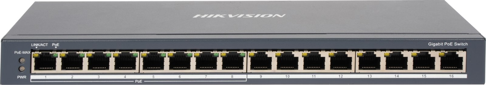 Hikvision DS-3E0516P-O PoE switch, 8x PoE, 110W