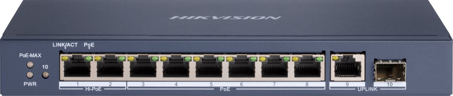 Hikvision DS-3E0510HP-E PoE switch, 8x PoE, 110W