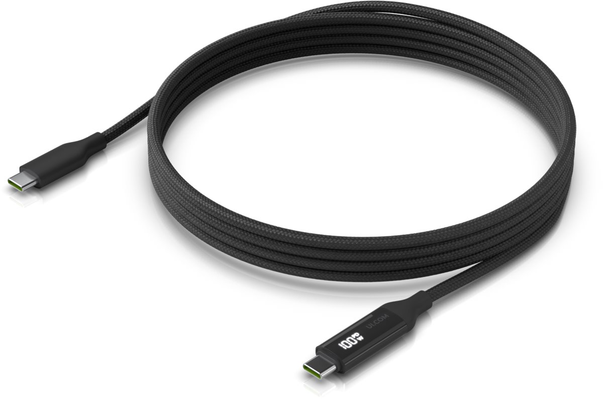 Ubiquiti USB-C cable with charge display, 100W PD, 2m