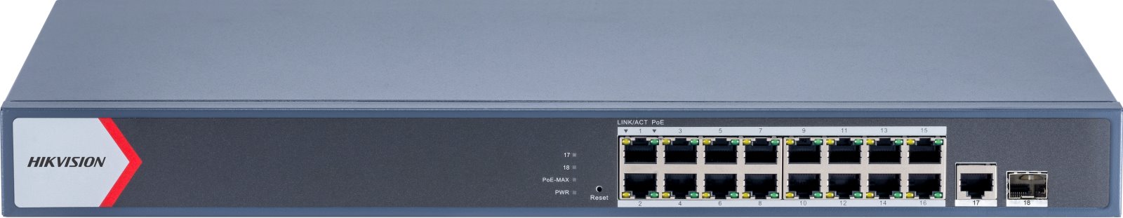 Hikvision DS-3E1518P-EIV2 Smart managed PoE switch, 16x PoE, 230W